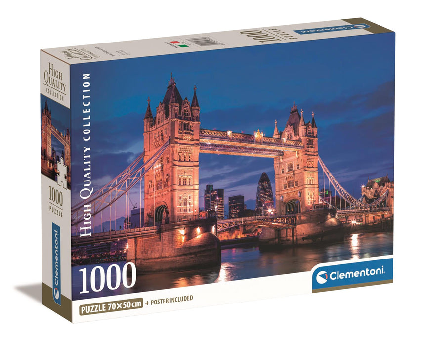 Puzzle Clementoni, colecția High Quality Collection, Tower Bridge at Night, 1000 piese, 70 × 50 cm