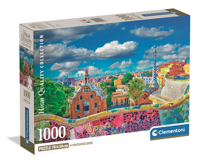 Puzzle Clementoni Compact, Park Güell, Barcelona, 1000 piese, 70 × 50 cm