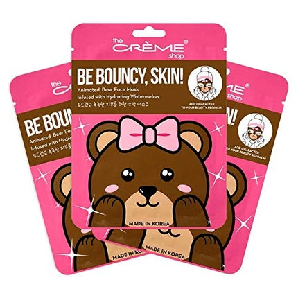 Masca hidratantă de față The Crème Shop Miss Bear cu pepene verde