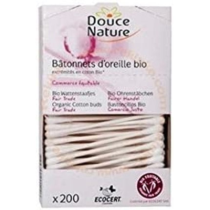 Bețișoare igienă urechi, Douce Nature, organic, 200 bucăți
