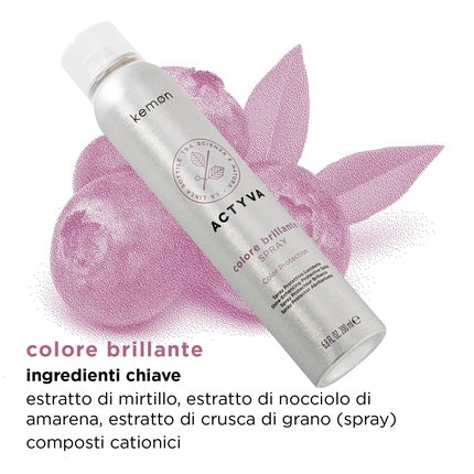 Spray Kemon Actyva pentru păr colorat, cu protecție UV și efect de strălucire