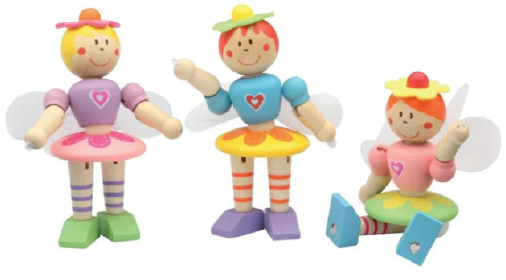 Figurină flexibilă din lemn Wood, zână, 12 cm