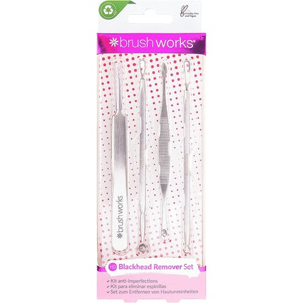 Set Extracție Puncte Negre Brushworks, 4 piese din Inox