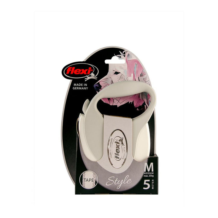 Lesă pentru câine Flexi Style 5 m Mărimea M Alb