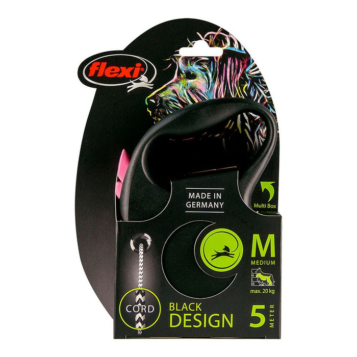 Lesă pentru câine Flexi BLACK DESIGN 5 m Roz Dimensiunea XS