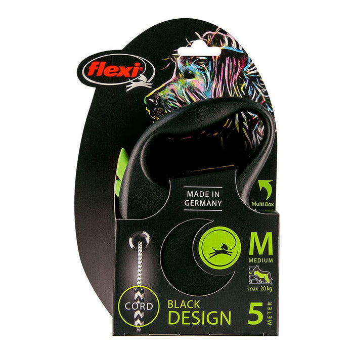 Lesă pentru câine Flexi BLACK DESIGN 5 m Mărimea M Verde