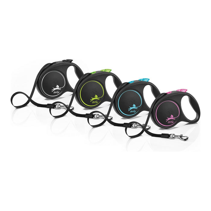 Lesă pentru câine Flexi BLACK DESIGN 5 m Mărimea S Verde