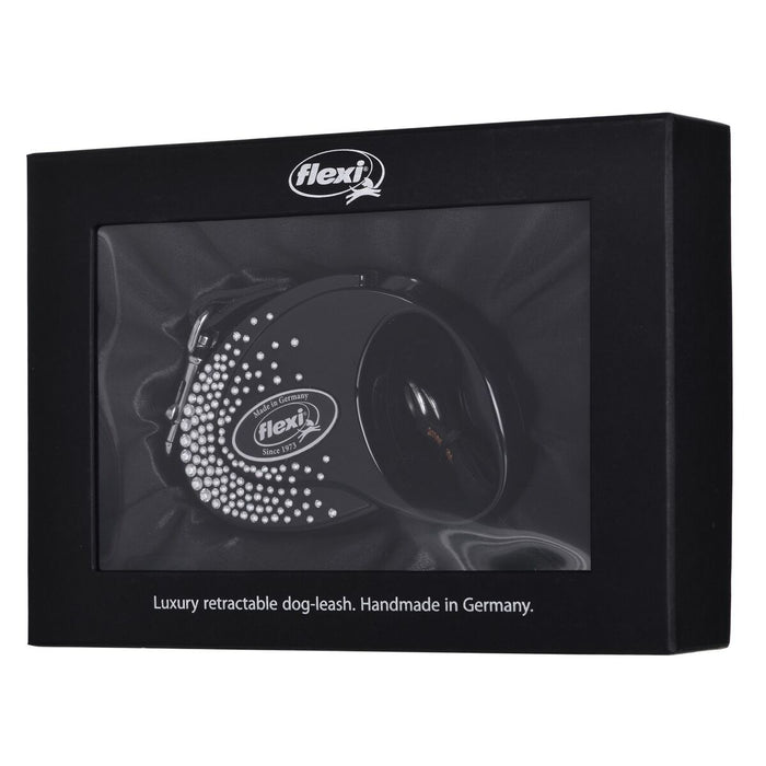 Lesă pentru câine Flexi Glam Composition with Swarovski crystals 3 m Negru S