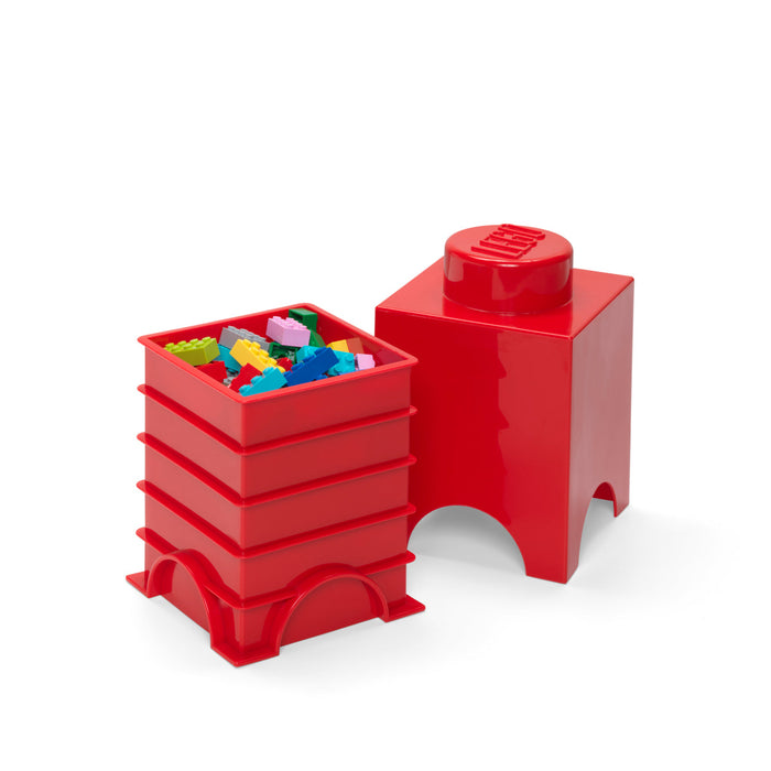 Cutie de depozitare LEGO, cărămidă 1x1, roșie, 3+ ani