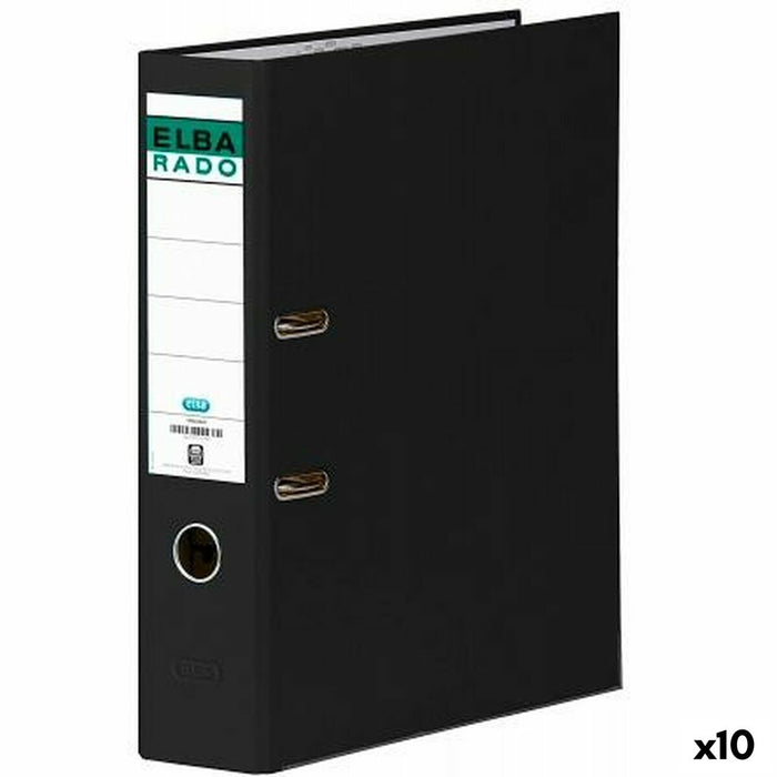 Dosar cu pârghie Elba Negru A4 (10 Unități)