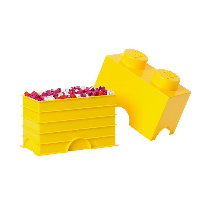 Cutie de depozitare LEGO, cărămidă 2x1, galbenă