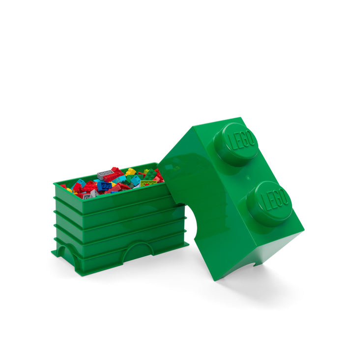 Cutie de depozitare LEGO, cărămidă 2x1, verde