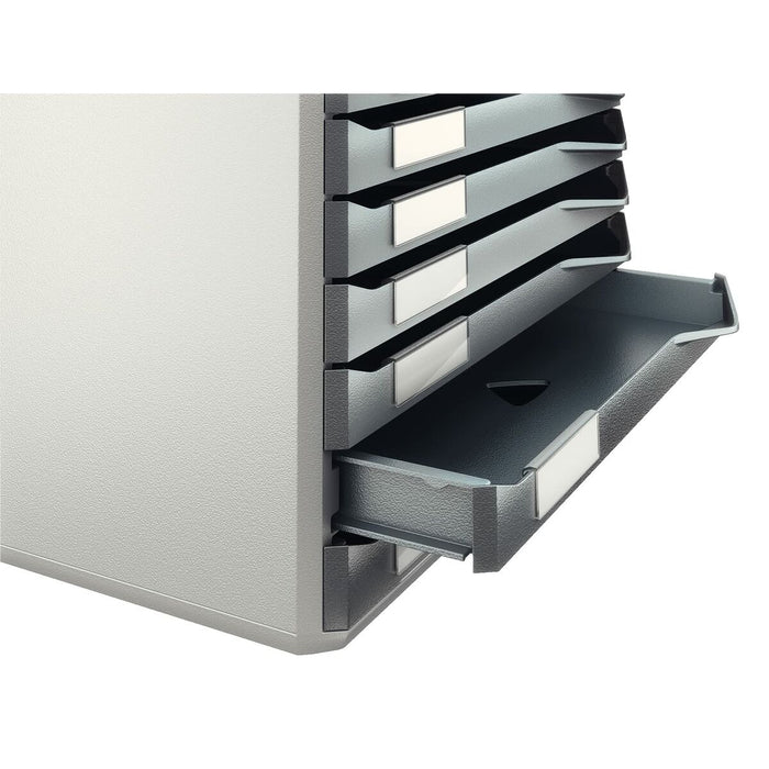 Dulap de dosare modular Leitz Form Set 10 sertare Gri Gri închis polistiren Plastic 28,5 x 29 x 35,5 cm