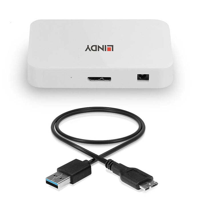 Hub USB LINDY 43143 Alb