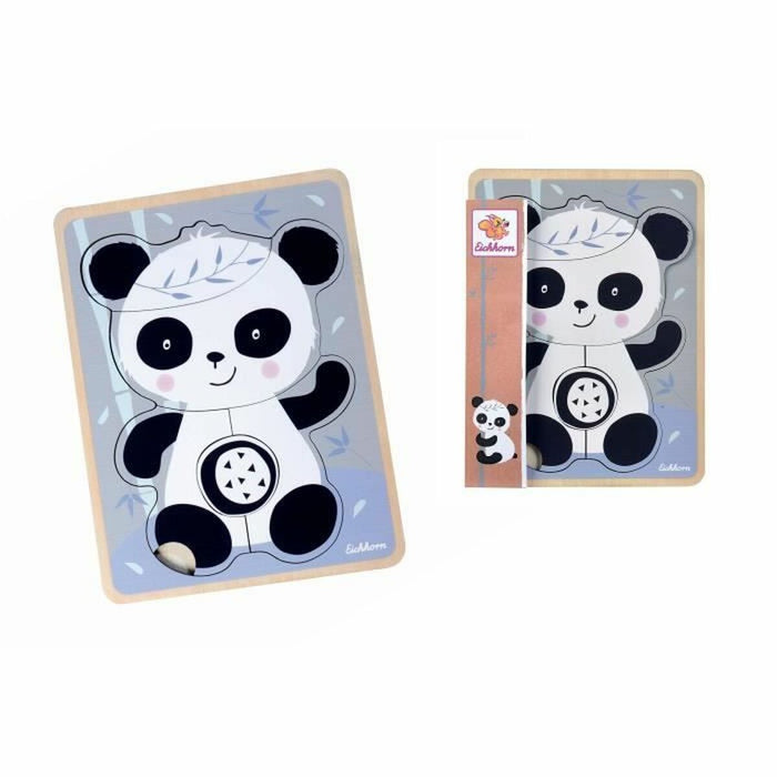 Puzzle pentru Copii din Lemn Eichhorn Panda 6 Piese