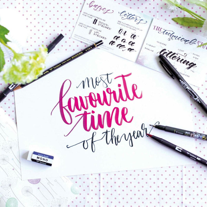 Set caligrafie Tombow Beginner Lettering 6 Piese Multicolor