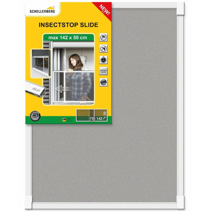 Plasă antițânțari Schellenberg Extensibil Cu ramă Alb Fibră de Sticlă 50 x 142 cm
