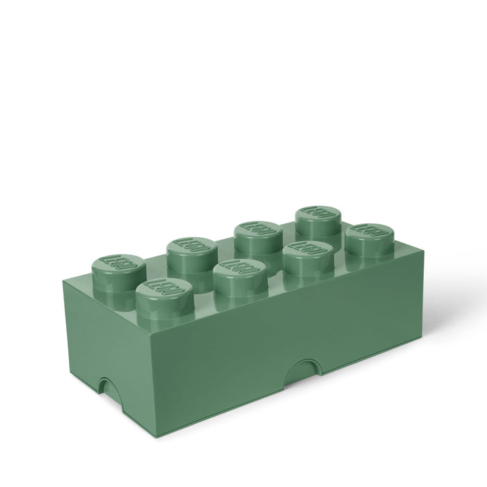 Cutie de depozitare LEGO, cărămidă 4x2, 8 butoane, verde nisip