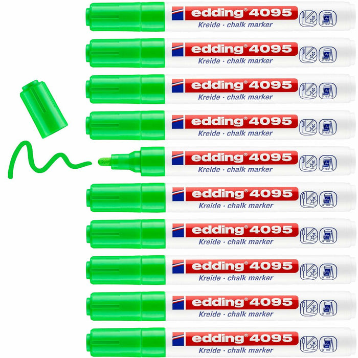 Markere cu cretă lichidă Edding 4095 Verde deschis (10 Unități)