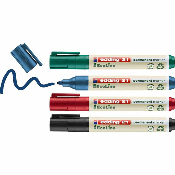 Marker permanent Edding 21-4-S 1 mm 4 Piese