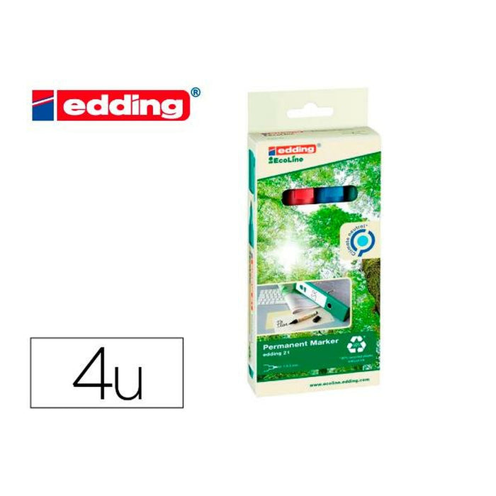 Marker permanent Edding 21-4-S 1 mm 4 Piese