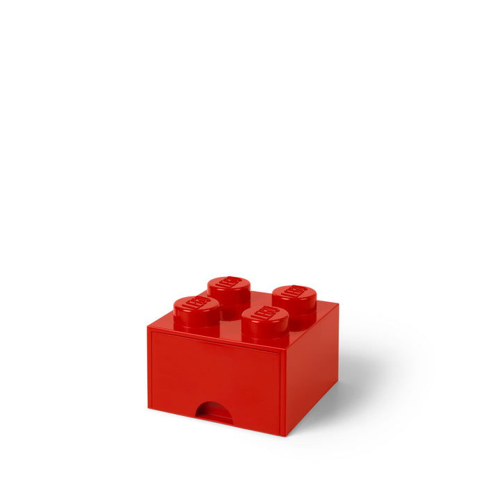 Cutie de depozitare LEGO, cărămidă cu sertar, 4 butoni, roșie