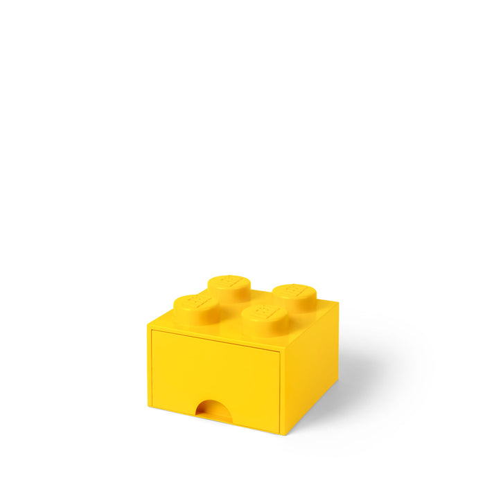 Cutie de depozitare LEGO, cu sertar, 4 butoni 2x2, galben