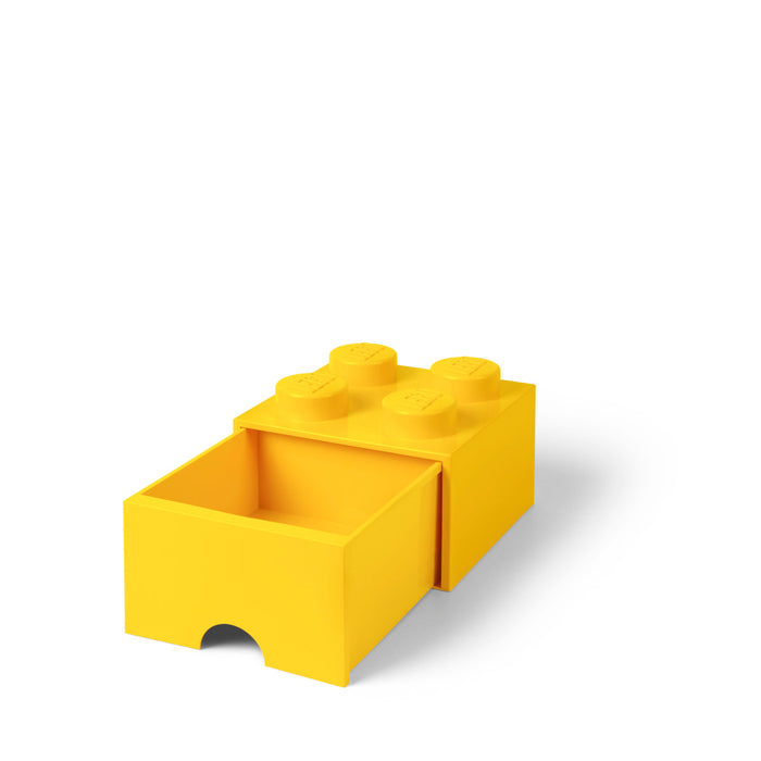 Cutie de depozitare LEGO, cu sertar, 4 butoni 2x2, galben
