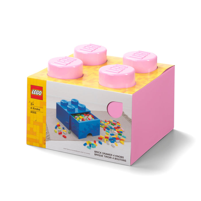 Cutie de depozitare LEGO cu sertar, format 2x2, 4 butoni, roz