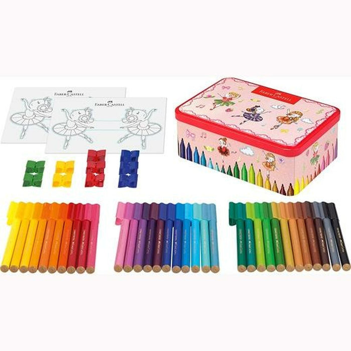 Set de Carioci Faber-Castell Connector Cutie din Metal Balerină Multicolor (9 Unități)