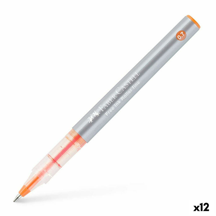 Stilou cu cerneală lichidă Faber-Castell Roller Free Ink Portocaliu 0,7 mm (12 Unități)