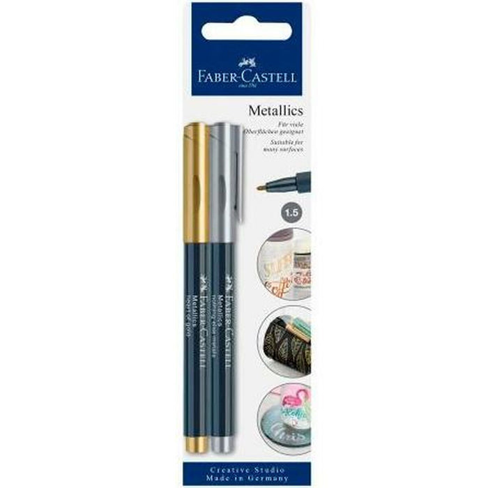 Set de Carioci Faber-Castell Creative Studio Metallics Auriu* Metal (5 Unități)