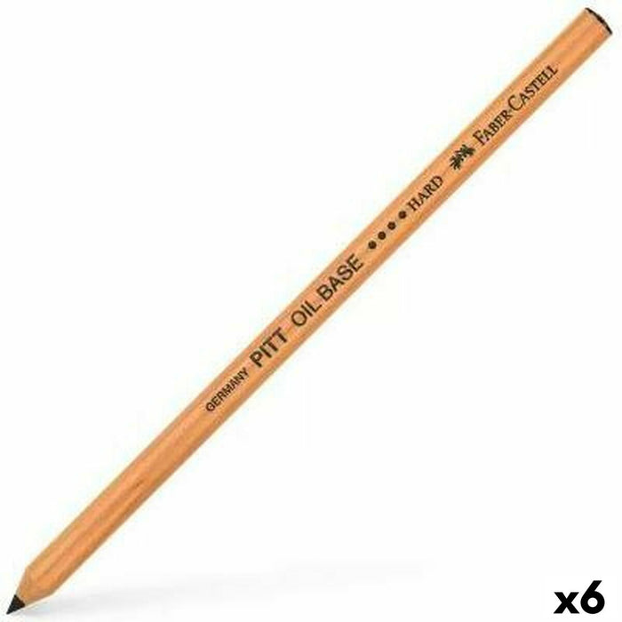 Creion Faber-Castell Pitt Oil Base Greu Negru Hexagonal (6 Unități)