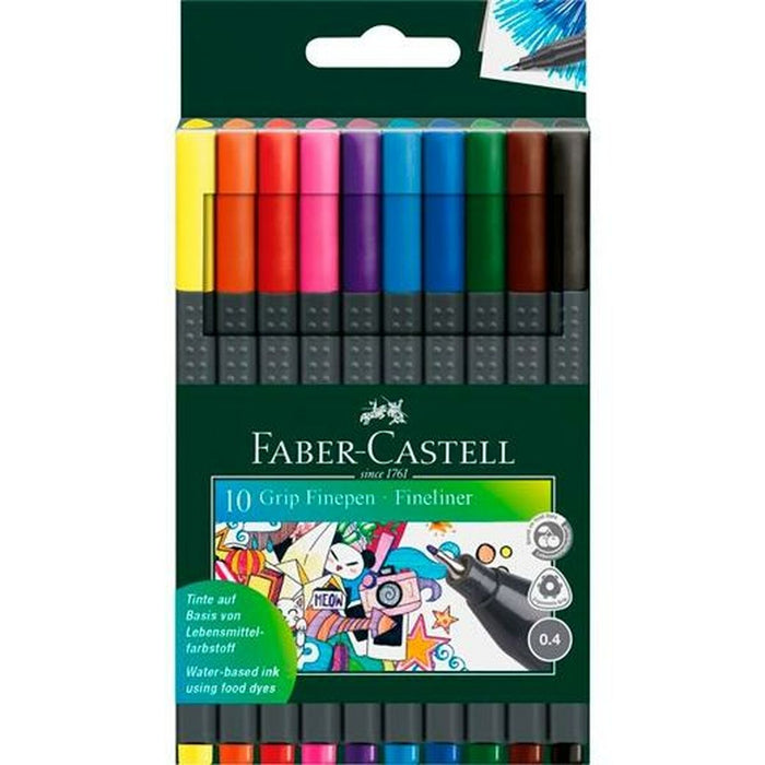 Set de Carioci Faber-Castell Grip Finepen (10 Unități)