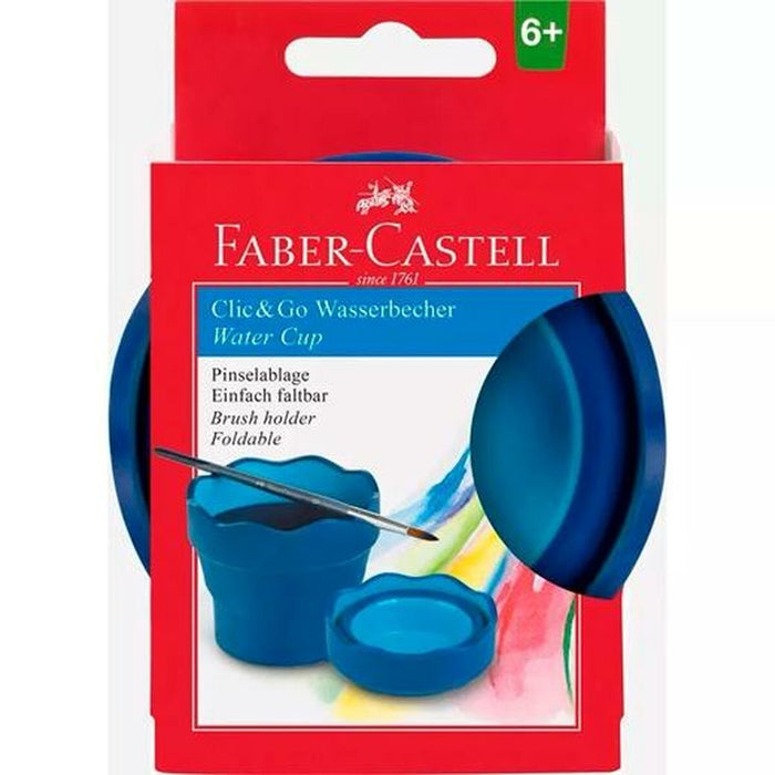 Pahar Faber-Castell Clic & Go Pliabil Albastru 6 Piese