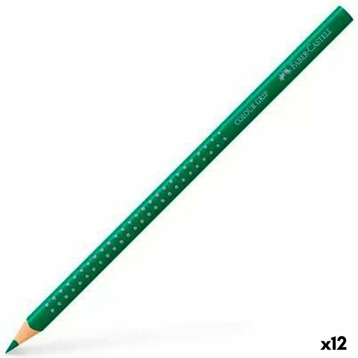 Creioane culori Faber-Castell Colour Grip Verde Smarald (12 Unități)