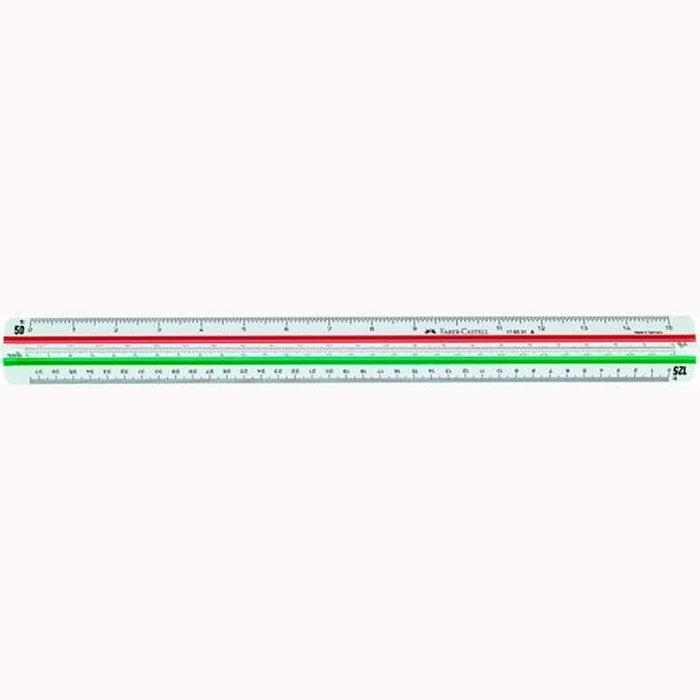 Riglă pentru ingineri Faber-Castell Triunghiular Alb 30 cm (10 Unități)