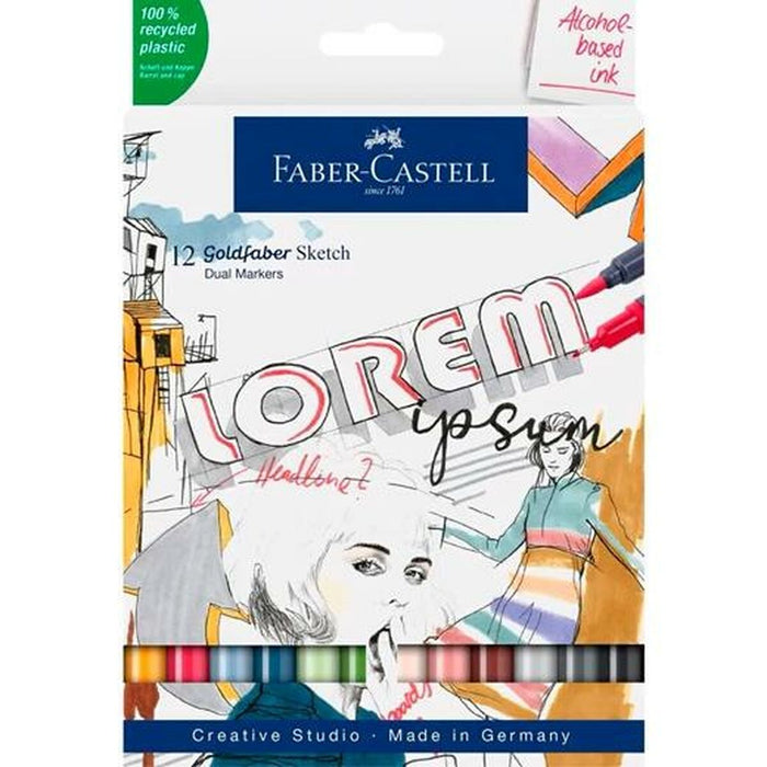 Set de Carioci Faber-Castell Goldfaber Sketch Double 12 Piese