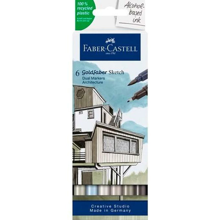 Set de Carioci Faber-Castell Goldfaber Sketch - Architecture Double 6 Piese