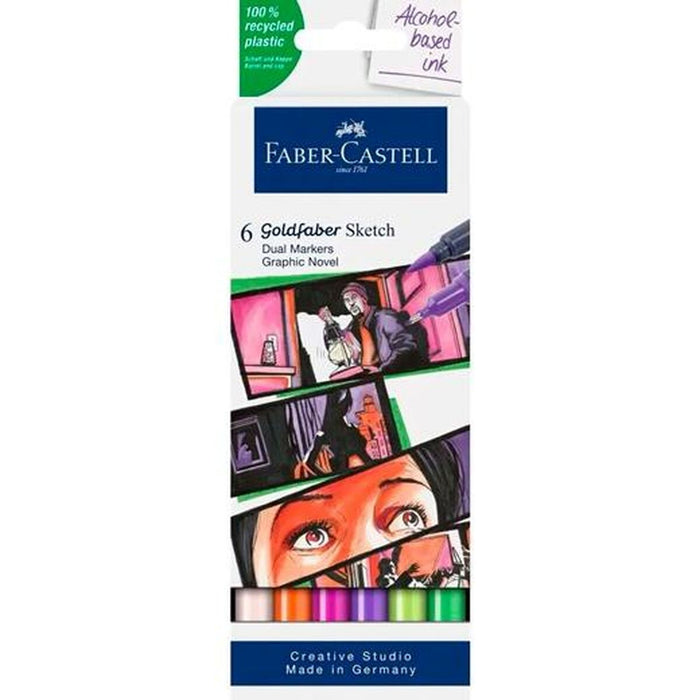 Set de Carioci Faber-Castell Goldfaber Sketch - Graphic Novel Double 6 Piese