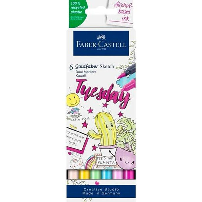 Set de Carioci Faber-Castell Goldfaber Sketch - Kawaii Double 6 Piese
