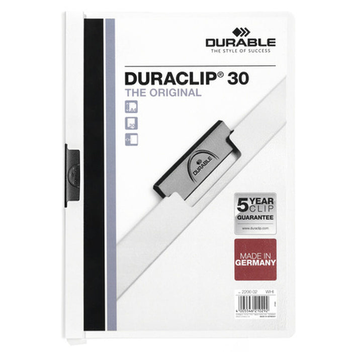 Dosar Servietă Durable Duraclip 30 Alb Transparent A4 25 Piese