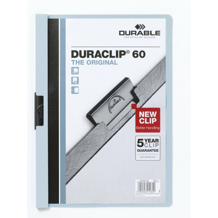 Dosar Servietă Durable Duraclip 60 Albastru Transparent A4 25 Piese