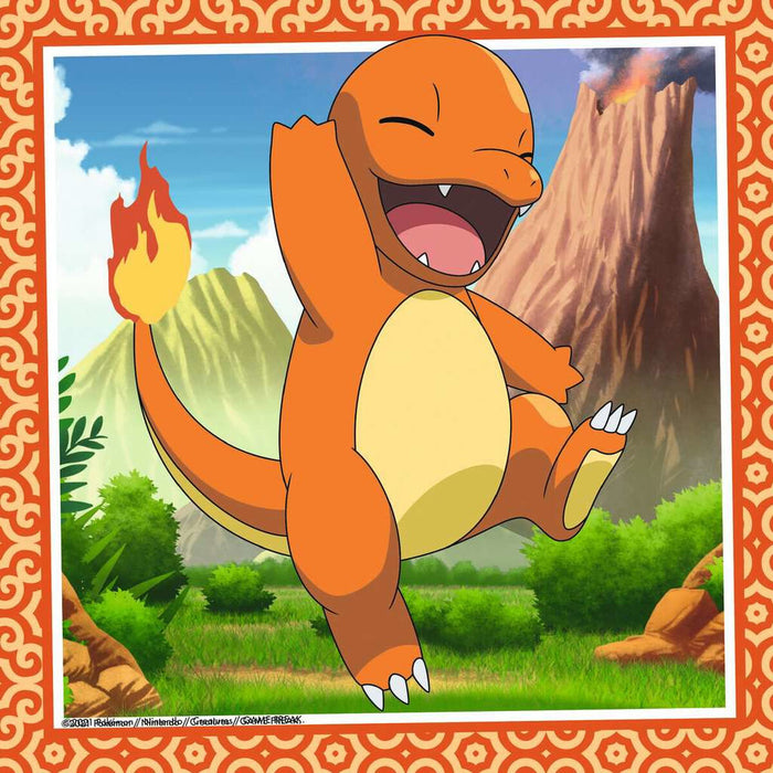 Set de 3 Puzzle-uri Pokémon Ravensburger 05586 Bulbasaur, Charmander & Squirtle 147 Piese