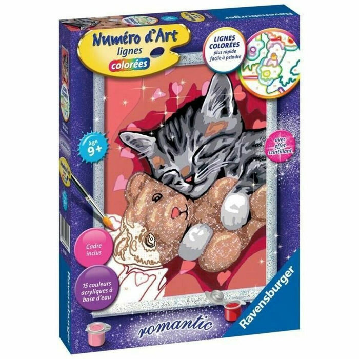 Set de pictură pe numere Ravensburger Kitten and teddy bear
