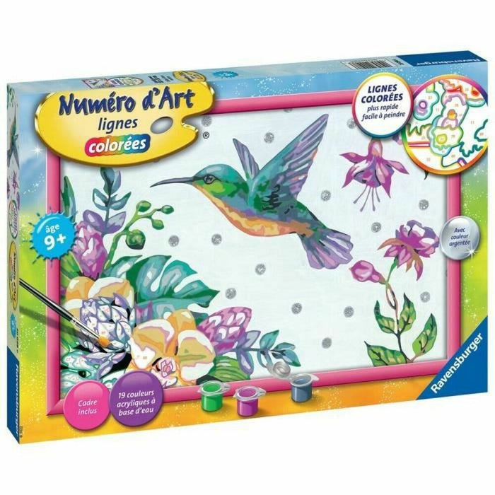 Set de pictură pe numere Ravensburger Hummingbird and Exotic Flowers