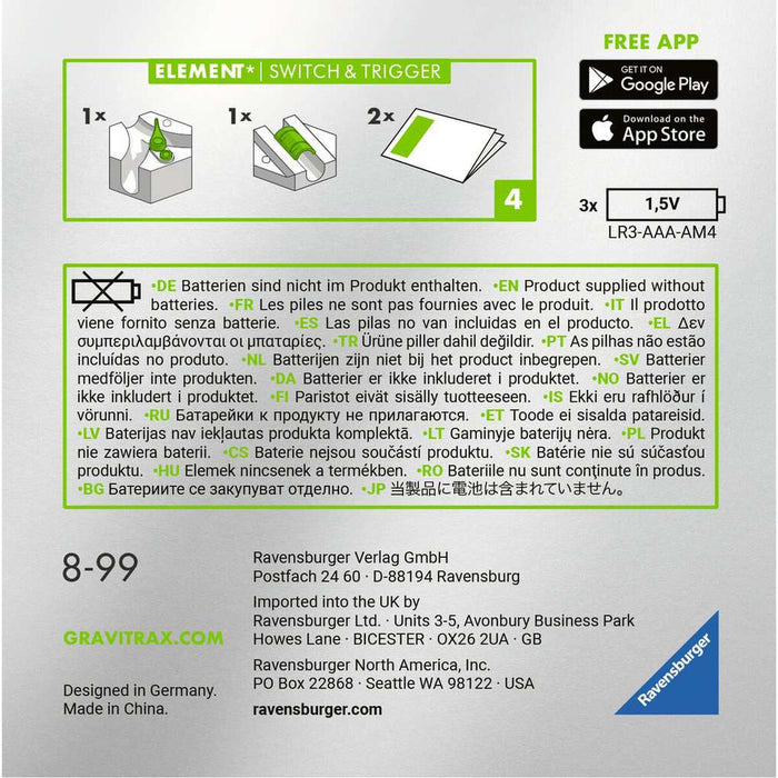 Joc de știință Ravensburger Gravitrax Power Switch & Trigger elements