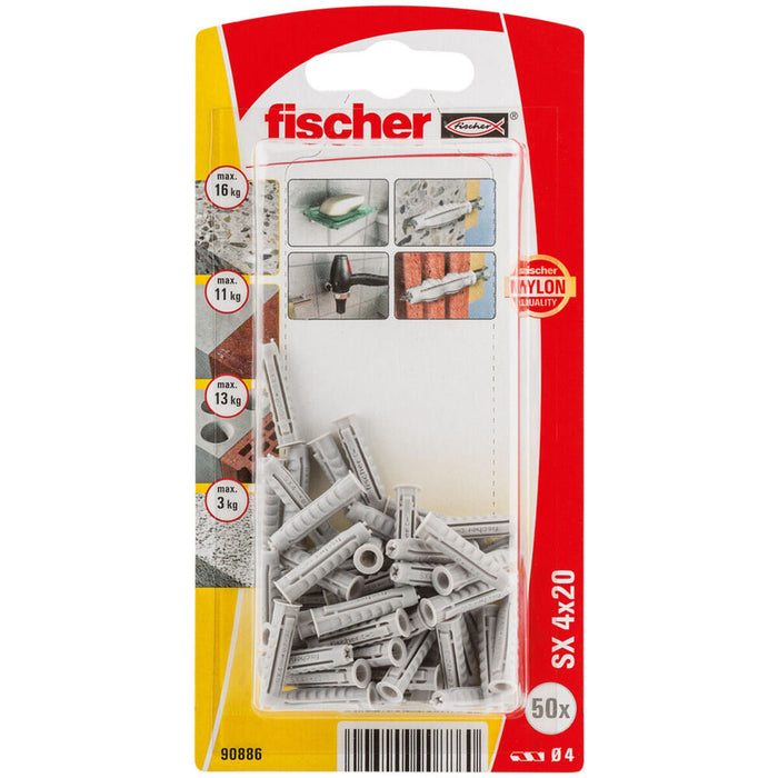 Crampoane Fischer SX 90886 Nailon 4 x 20 mm (50 Unități)