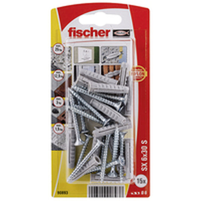 Dibluri și șuruburi Fischer Dibluri și șuruburi 15 Unități (6 x 30 mm)