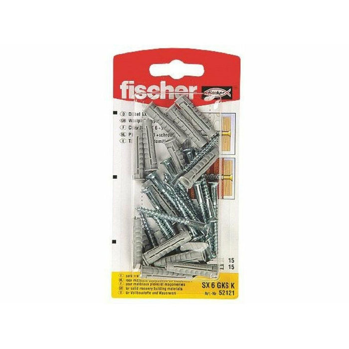 Dibluri și șuruburi Fischer Dibluri și șuruburi 15 Unități (6 x 30 mm)